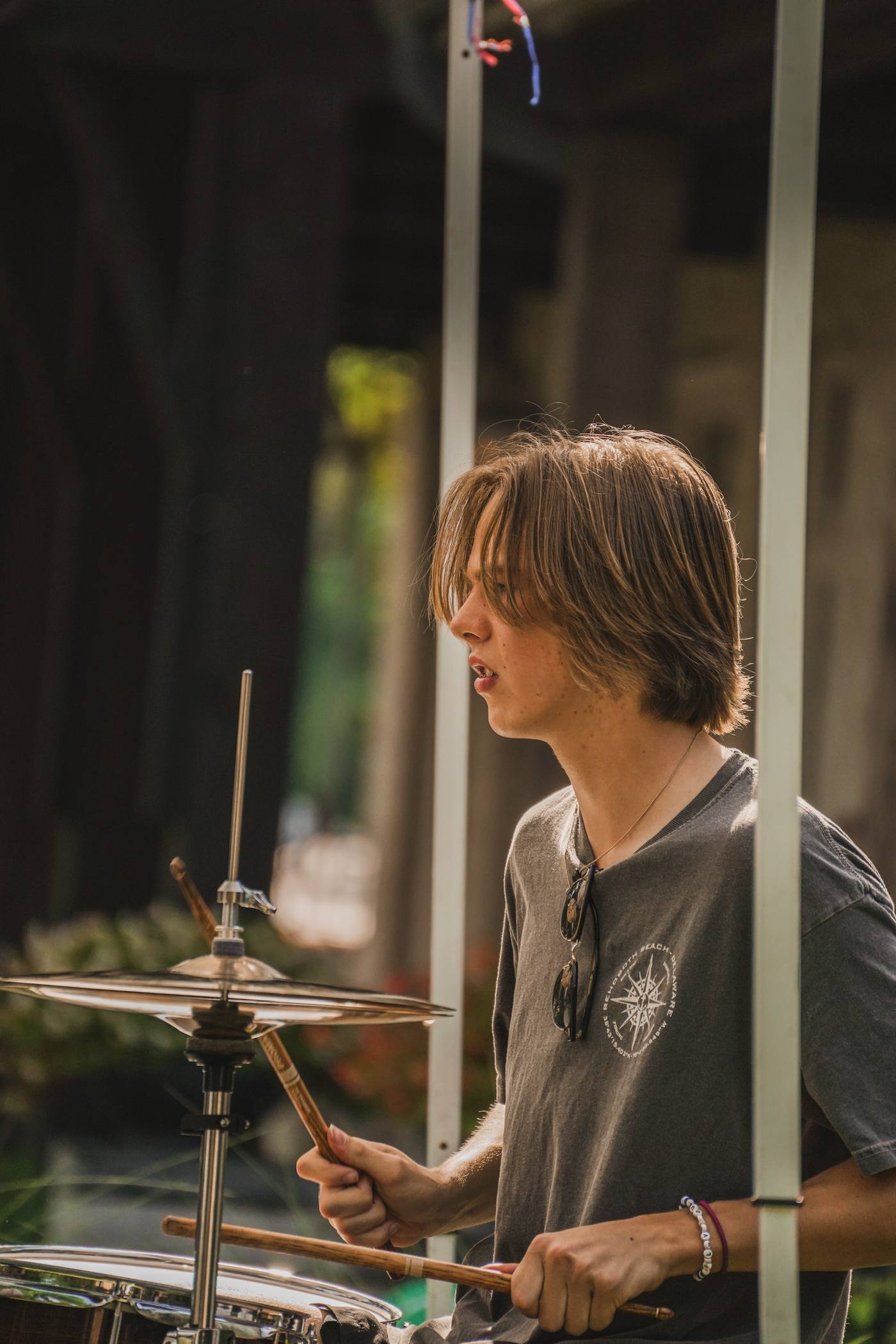Owen on drums